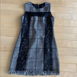A plaid shift dress
